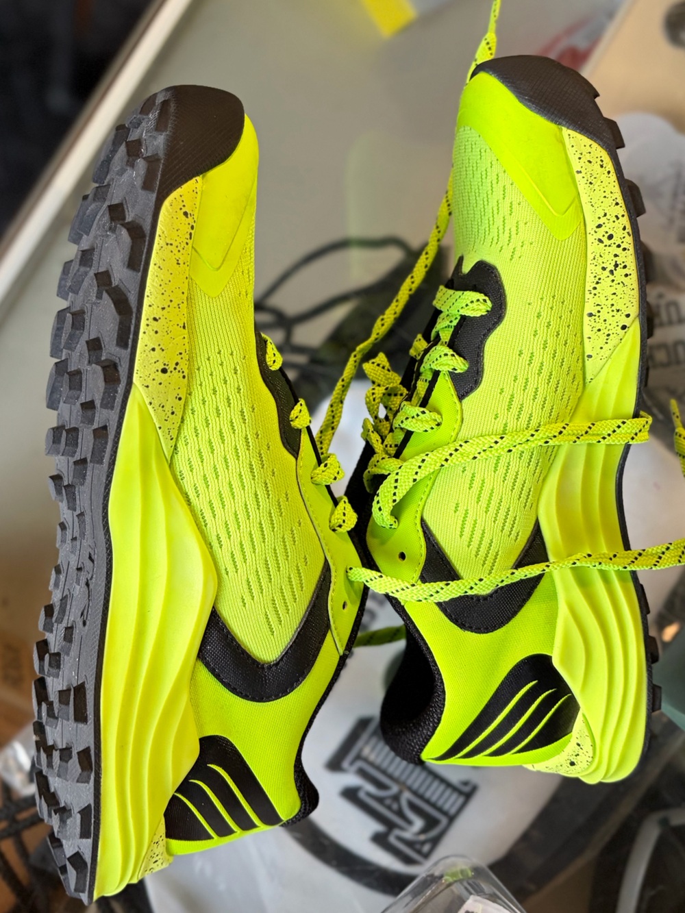 TYR Neon Yellow  Athletic Sneakers with Black size 7.5